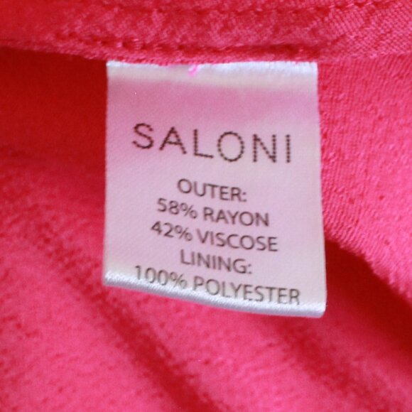 SALONI Lea Color-block Ruffled Smocked Crepe Maxi Dress Pink Green - Picture 7 of 12